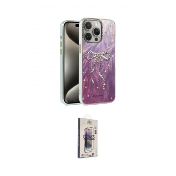 MARSİLYAN™- iPhone 15 Pro Max Kılıf Zirve Modern Prime - Siyah Bilvis 3D Cam Ekran Koruyucu