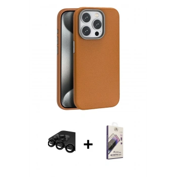 MARSİLYAN™- iPhone 15 Pro Max Kılıf Zirve Modern Prime - Siyah Bilvis 3D Mat Cam Ekran Koruyucu + Raze Metal Kamera Lens - SH