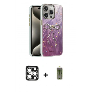 MARSİLYAN™- iPhone 15 Pro Max Kılıf Zirve Modern Prime - Siyah Joko Magic 5D Hayalet Cam + PVD Metal Kamera Lens - GS