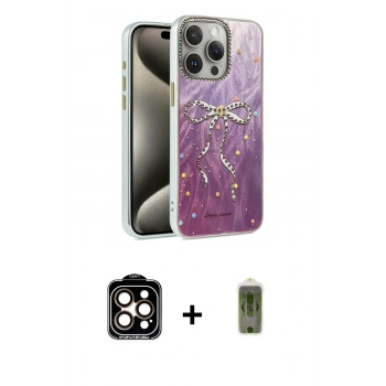 MARSİLYAN™- iPhone 15 Pro Max Kılıf Zirve Modern Prime - Siyah Joko Magic 5D Hayalet Cam + PVD Metal Kamera Lens - TU