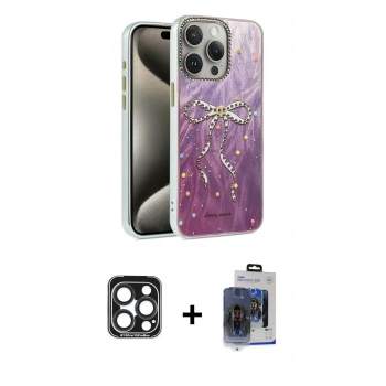 MARSİLYAN™- iPhone 15 Pro Max Kılıf Zirve Modern Prime - Siyah Vanessa Magic Cam + PVD Metal Kamera Lens - LT