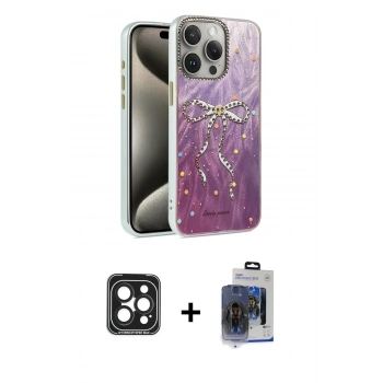 MARSİLYAN™- iPhone 15 Pro Max Kılıf Zirve Modern Prime - Siyah Vanessa Magic Cam + PVD Metal Kamera Lens - SH