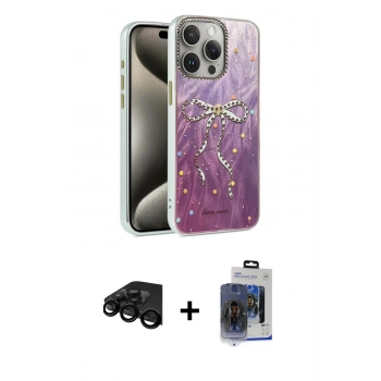 MARSİLYAN™- iPhone 15 Pro Max Kılıf Zirve Modern Prime - Siyah Vanessa Magic Cam + Raze Metal Kamera Lens - SH