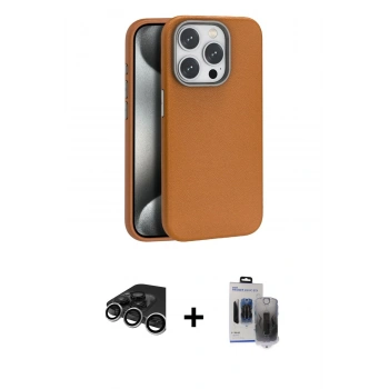 MARSİLYAN™- iPhone 15 Pro Max Kılıf Zirve Modern Prime - Siyah Vanessa Magic Hayalet Cam + Raze Metal Kamera Lens - GS