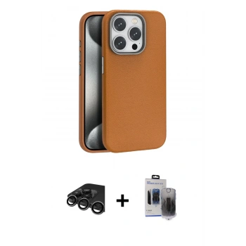 MARSİLYAN™- iPhone 15 Pro Max Kılıf Zirve Modern Prime - Siyah Vanessa Magic Hayalet Cam + Raze Metal Kamera Lens - TMGI