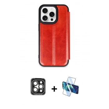 MARSİLYAN™- iPhone 15 Pro Max Kılıf Zirve Yansıma Serisi - Siyah 3D Antistatik Seramik Nano Ekran Koruyucu + PVD Metal Kamera Lens - GI