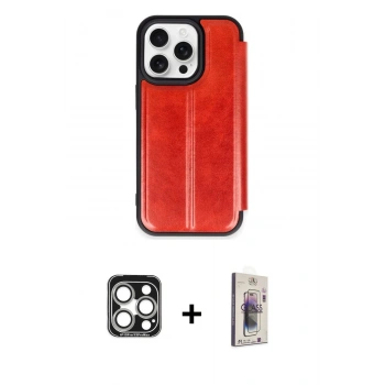 MARSİLYAN™- iPhone 15 Pro Max Kılıf Zirve Yansıma Serisi - Siyah Bilvis 3D Cam Ekran Koruyucu + PVD Metal Kamera Lens - GS