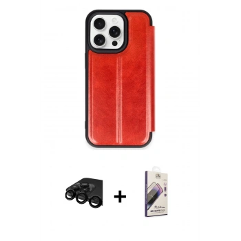 MARSİLYAN™- iPhone 15 Pro Max Kılıf Zirve Yansıma Serisi - Siyah Bilvis 3D Mat Cam Ekran Koruyucu + Raze Metal Kamera Lens - SH