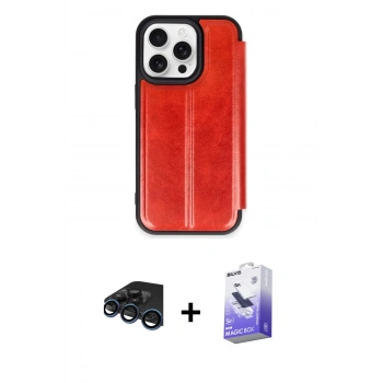 MARSİLYAN™- iPhone 15 Pro Max Kılıf Zirve Yansıma Serisi - Siyah Bilvis 5in1 5D Magic Hayalet Cam Ekran Koruyucu + Raze Metal Kamera Lens - LT