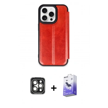 MARSİLYAN™- iPhone 15 Pro Max Kılıf Zirve Yansıma Serisi - Siyah Bilvis 5in1 5D Magic Hayalet Cam Ekran Koruyucu + PVD Metal Kamera Lens - GI