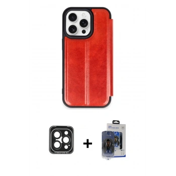 MARSİLYAN™- iPhone 15 Pro Max Kılıf Zirve Yansıma Serisi - Siyah Vanessa Magic Cam + PVD Metal Kamera Lens - SH