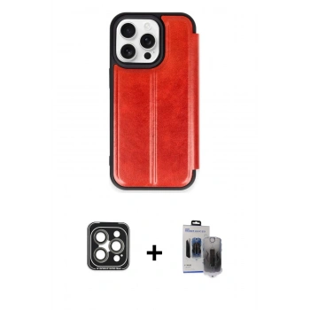 MARSİLYAN™- iPhone 15 Pro Max Kılıf Zirve Yansıma Serisi - Siyah Vanessa Magic Hayalet Cam + PVD Metal Kamera Lens - GI