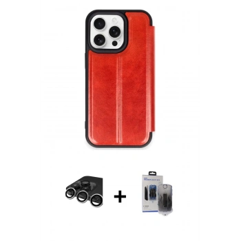 MARSİLYAN™- iPhone 15 Pro Max Kılıf Zirve Yansıma Serisi - Siyah Vanessa Magic Hayalet Cam + Raze Metal Kamera Lens - GS