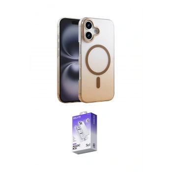 MARSİLYAN™- iPhone 16 Kılıf Ahenk Doku Özel Seri - Siyah Bilvis 5in1 3D Magic Cam Ekran Koruyucu