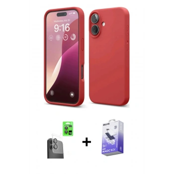 MARSİLYAN™- iPhone 16 Kılıf Ahenk Serisi - Siyah Bilvis 5in1 5D Magic Hayalet Cam Ekran Koruyucu + Raze Metal Kamera Lens - SH