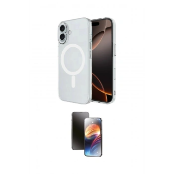 MARSİLYAN™- iPhone 16 Kılıf Ahenk Yansıma Prime - Siyah 3D Antistatik Mat Seramik Nano Ekran Koruyucu