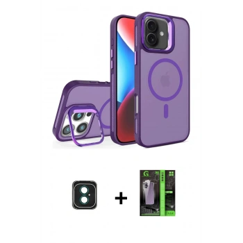 MARSİLYAN™- iPhone 16 Kılıf Akış Form - Şeffaf 360 Full Body Arka Koruyucu + PVD Metal Kamera Lens - YL