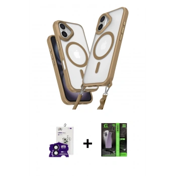 MARSİLYAN™- iPhone 16 Kılıf Atlas Doku Koleksiyonu - Şeffaf 360 Full Body Arka Koruyucu + Bilvis Titan Kamera Lens - SH