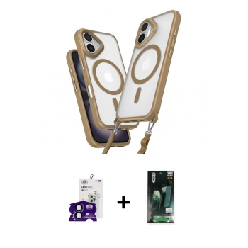 MARSİLYAN™- iPhone 16 Kılıf Atlas Doku Koleksiyonu - Siyah 360 Mat Full Body Arka Koruyucu + Bilvis Titan Kamera Lens - SH
