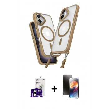 MARSİLYAN™- iPhone 16 Kılıf Atlas Doku Koleksiyonu - Siyah 3D Antistatik Mat Seramik Nano Ekran Koruyucu + Bilvis Titan Kamera Lens - SH