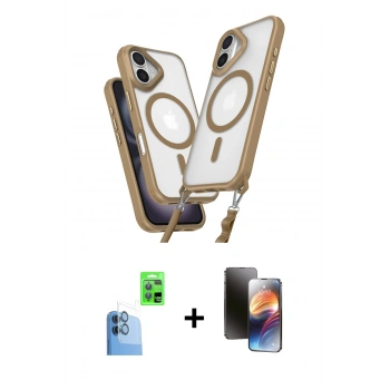 MARSİLYAN™- iPhone 16 Kılıf Atlas Doku Koleksiyonu - Siyah 3D Antistatik Mat Seramik Nano Ekran Koruyucu + Raze Metal Kamera Lens - LT