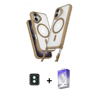 MARSİLYAN™- iPhone 16 Kılıf Atlas Doku Koleksiyonu - Siyah Bilvis 5in1 3D Magic Cam Ekran Koruyucu + PVD Metal Kamera Lens - YL