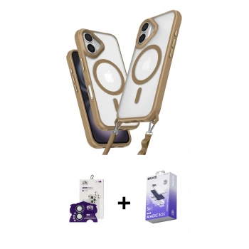 MARSİLYAN™- iPhone 16 Kılıf Atlas Doku Koleksiyonu - Siyah Bilvis 5in1 5D Magic Hayalet Cam Ekran Koruyucu + Bilvis Titan Kamera Lens - YL