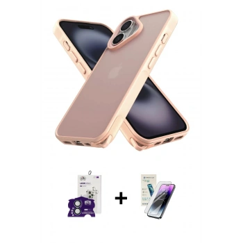 MARSİLYAN™- iPhone 16 Kılıf Atlas Form - Şeffaf Pasifik Cam Ekran Koruyucu + Bilvis Titan Kamera Lens - YL