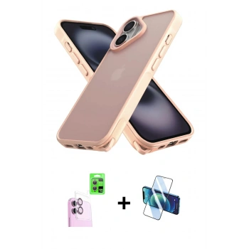 MARSİLYAN™- iPhone 16 Kılıf Atlas Form - Siyah 3D Antistatik Seramik Nano Ekran Koruyucu + Raze Metal Kamera Lens - PE