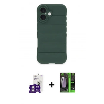 MARSİLYAN™- iPhone 16 Kılıf Atlas Koleksiyonu - Şeffaf 360 Full Body Arka Koruyucu + Bilvis Titan Kamera Lens - PE
