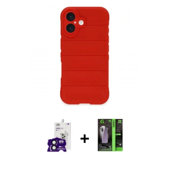 MARSİLYAN™- iPhone 16 Kılıf Atlas Koleksiyonu - Şeffaf 360 Full Body Arka Koruyucu + Bilvis Titan Kamera Lens - SH