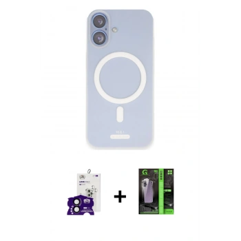 MARSİLYAN™- iPhone 16 Kılıf Çekirdek Klasik - Şeffaf 360 Full Body Arka Koruyucu + Bilvis Titan Kamera Lens - SH