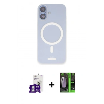 MARSİLYAN™- iPhone 16 Kılıf Çekirdek Klasik - Şeffaf 360 Full Body Arka Koruyucu + Bilvis Titan Kamera Lens - GS