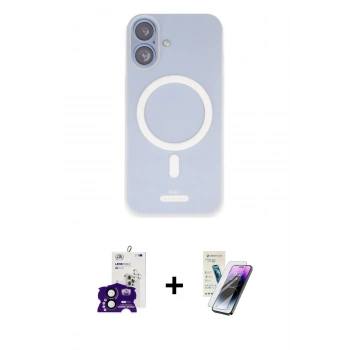 MARSİLYAN™- iPhone 16 Kılıf Çekirdek Klasik - Şeffaf Pasifik Cam Ekran Koruyucu + Bilvis Titan Kamera Lens - SH