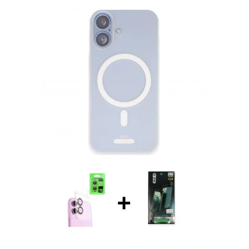 MARSİLYAN™- iPhone 16 Kılıf Çekirdek Klasik - Siyah 360 Mat Full Body Arka Koruyucu + Raze Metal Kamera Lens - PE