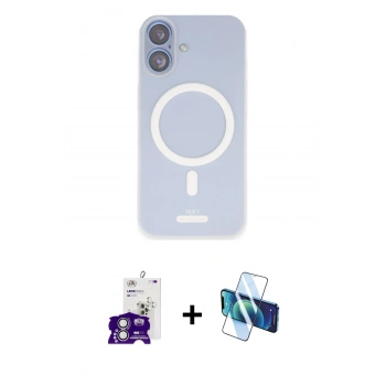 MARSİLYAN™- iPhone 16 Kılıf Çekirdek Klasik - Siyah 3D Antistatik Seramik Nano Ekran Koruyucu + Bilvis Titan Kamera Lens - GS