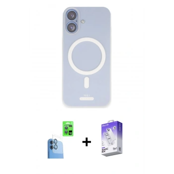 MARSİLYAN™- iPhone 16 Kılıf Çekirdek Klasik - Siyah Bilvis 5in1 3D Magic Cam Ekran Koruyucu + Raze Metal Kamera Lens - LT