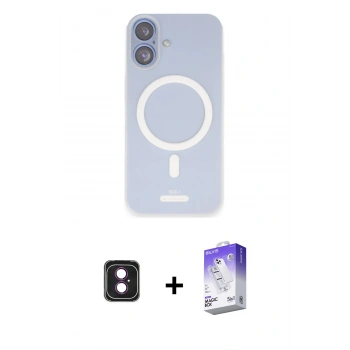 MARSİLYAN™- iPhone 16 Kılıf Çekirdek Klasik - Siyah Bilvis 5in1 3D Magic Cam Ekran Koruyucu + PVD Metal Kamera Lens - PE