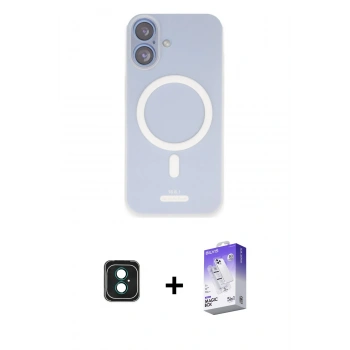 MARSİLYAN™- iPhone 16 Kılıf Çekirdek Klasik - Siyah Bilvis 5in1 3D Magic Cam Ekran Koruyucu + PVD Metal Kamera Lens - YL