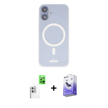 MARSİLYAN™- iPhone 16 Kılıf Çekirdek Klasik - Siyah Bilvis 5in1 5D Magic Hayalet Cam Ekran Koruyucu + Raze Metal Kamera Lens - BZ