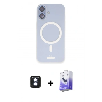 MARSİLYAN™- iPhone 16 Kılıf Çekirdek Klasik - Siyah Bilvis 5in1 5D Magic Hayalet Cam Ekran Koruyucu + PVD Metal Kamera Lens - MI