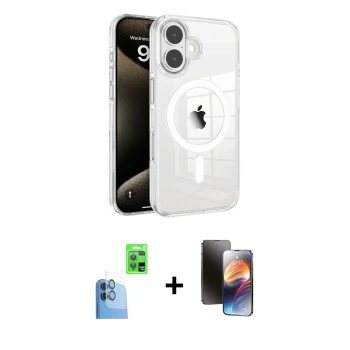 MARSİLYAN™- iPhone 16 Kılıf Doruk Doku Özel Seri - Siyah 3D Antistatik Mat Seramik Nano Ekran Koruyucu + Raze Metal Kamera Lens - LT