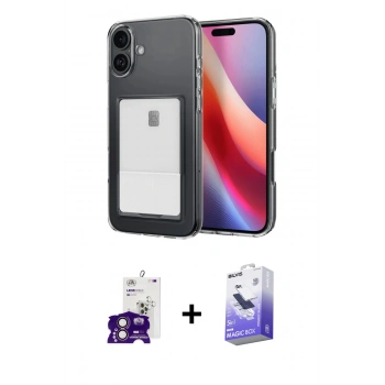 MARSİLYAN™- iPhone 16 Kılıf Doruk Klasik Koleksiyonu - Siyah Bilvis 5in1 5D Magic Hayalet Cam Ekran Koruyucu + Bilvis Titan Kamera Lens - PE