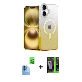 MARSİLYAN™- iPhone 16 Kılıf Eksen Minimal Özel Seri - Şeffaf 360 Full Body Arka Koruyucu + Raze Metal Kamera Lens - LT