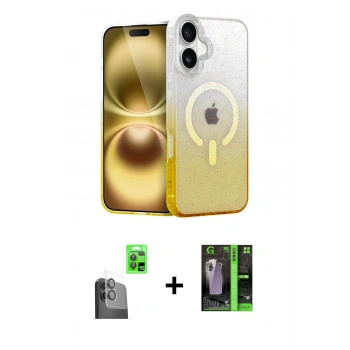 MARSİLYAN™- iPhone 16 Kılıf Eksen Minimal Özel Seri - Şeffaf 360 Full Body Arka Koruyucu + Raze Metal Kamera Lens - SH