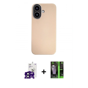 MARSİLYAN™- iPhone 16 Kılıf Eksen Prime - Şeffaf 360 Full Body Arka Koruyucu + Bilvis Titan Kamera Lens - SH