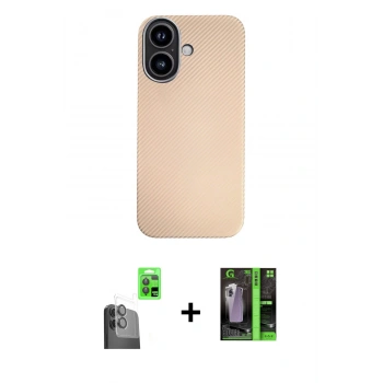 MARSİLYAN™- iPhone 16 Kılıf Eksen Prime - Şeffaf 360 Full Body Arka Koruyucu + Raze Metal Kamera Lens - SH