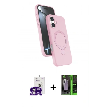 MARSİLYAN™- iPhone 16 Kılıf İz Işık Koleksiyonu - Şeffaf 360 Full Body Arka Koruyucu + Bilvis Titan Kamera Lens - PE