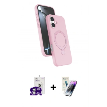 MARSİLYAN™- iPhone 16 Kılıf İz Işık Koleksiyonu - Şeffaf Pasifik Cam Ekran Koruyucu + Bilvis Titan Kamera Lens - GS