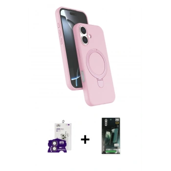 MARSİLYAN™- iPhone 16 Kılıf İz Işık Koleksiyonu - Siyah 360 Mat Full Body Arka Koruyucu + Bilvis Titan Kamera Lens - PE